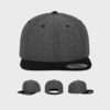 FLEXFIT Chambray-Suede Snapback Cap – Black