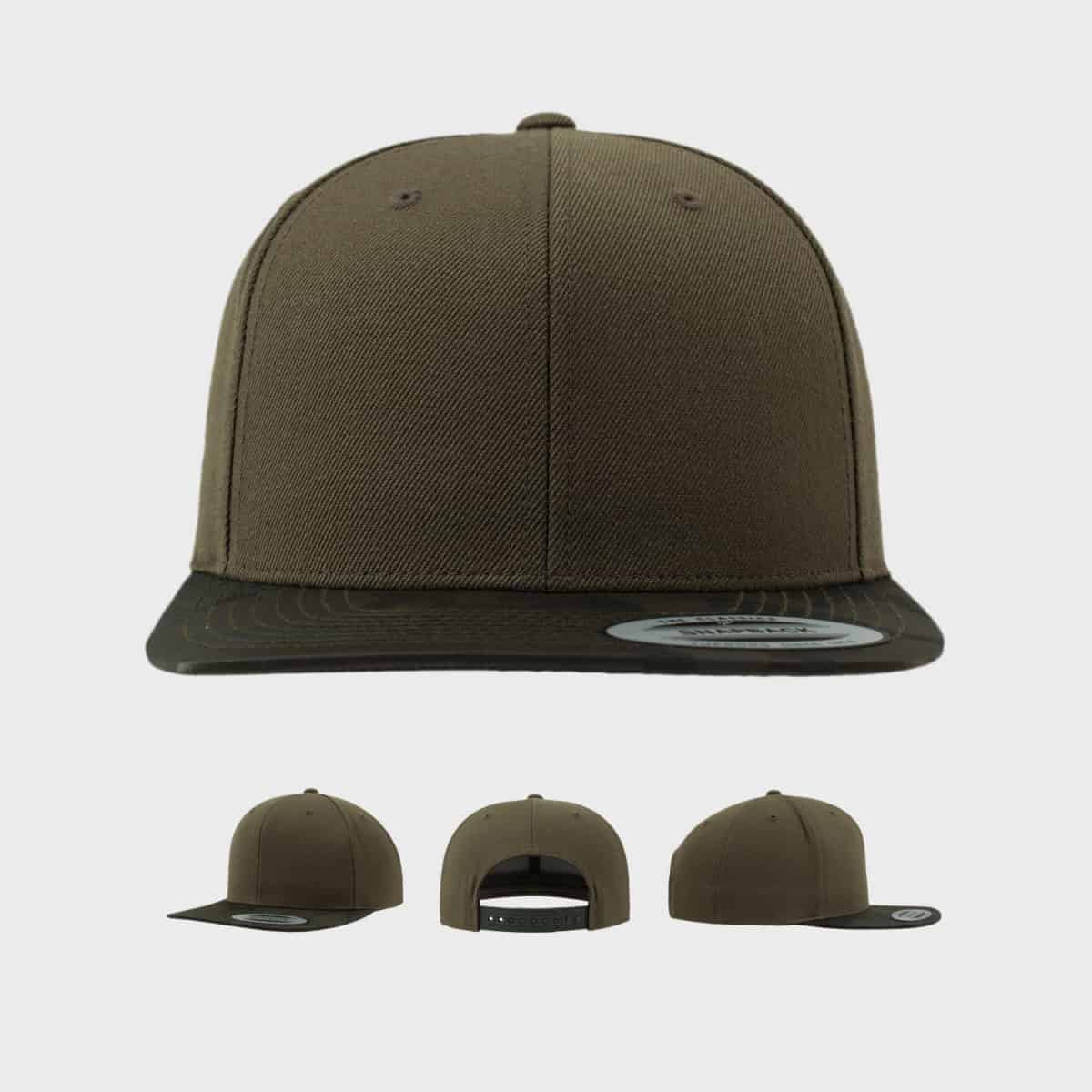 Flexfit Snapback FFE 6089CV Olive Camo Front Extra