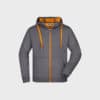 Herren Sweatjacke zweifarbig – Carbon-Orange