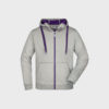 Herren Sweatjacke zweifarbig – Grey Heather-Purple