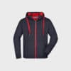 Herren Sweatjacke zweifarbig – Navy-Red