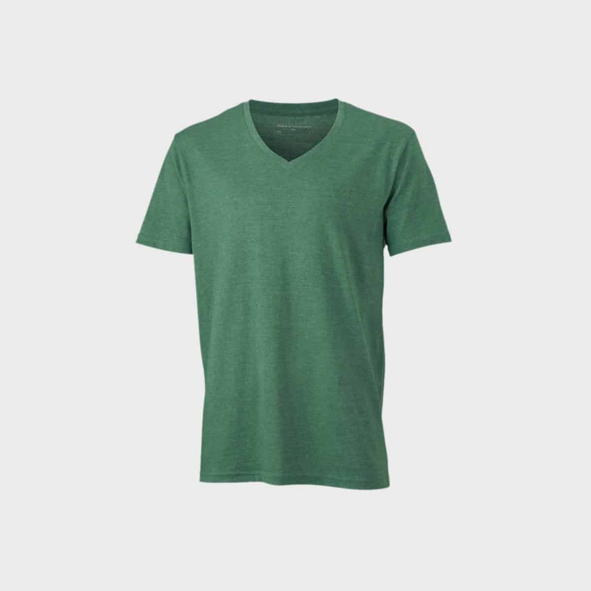 v-neck-heather-t-shirt-men-greenmelange-buy-embroider_manufacture
