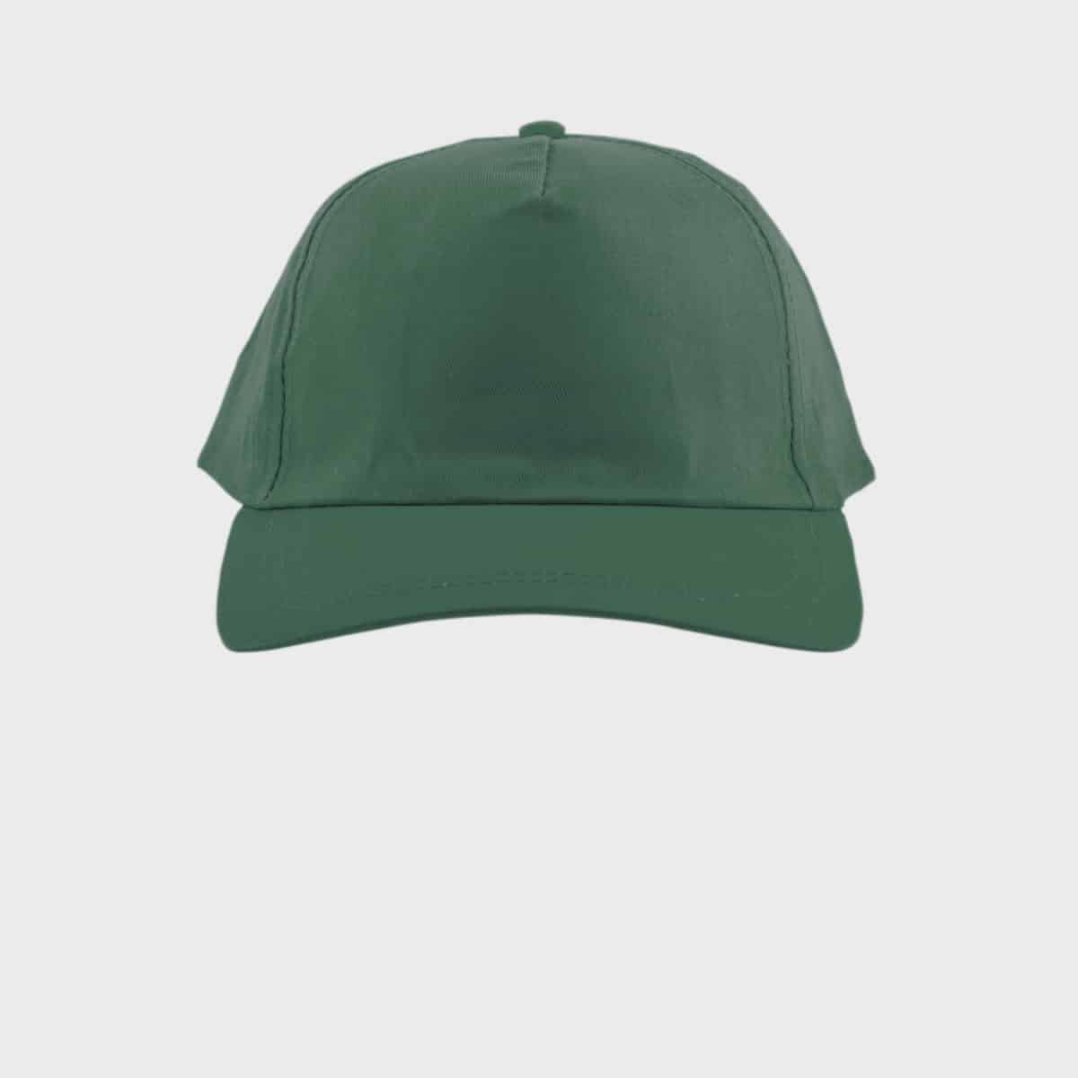 Eine schlichte MYRTLE BEACH Baseball-Promo-Kappe in Waldgrün mit gebogener Krempe, von vorne auf weißem Hintergrund zu sehen.