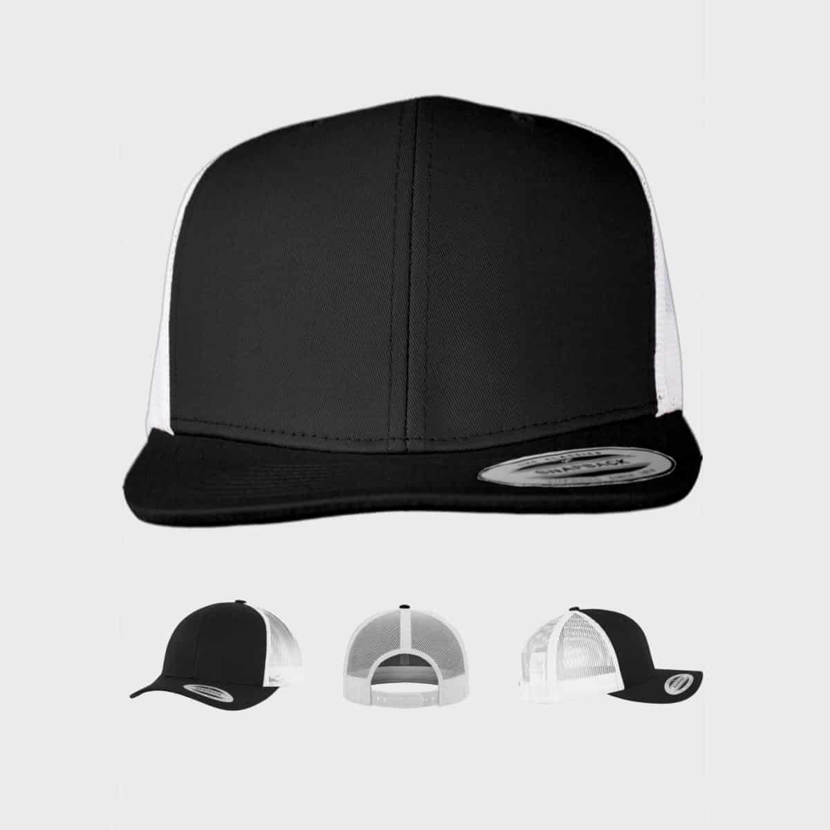 Flexfit TruckerCaps FFE 6606T Black White Front Extra