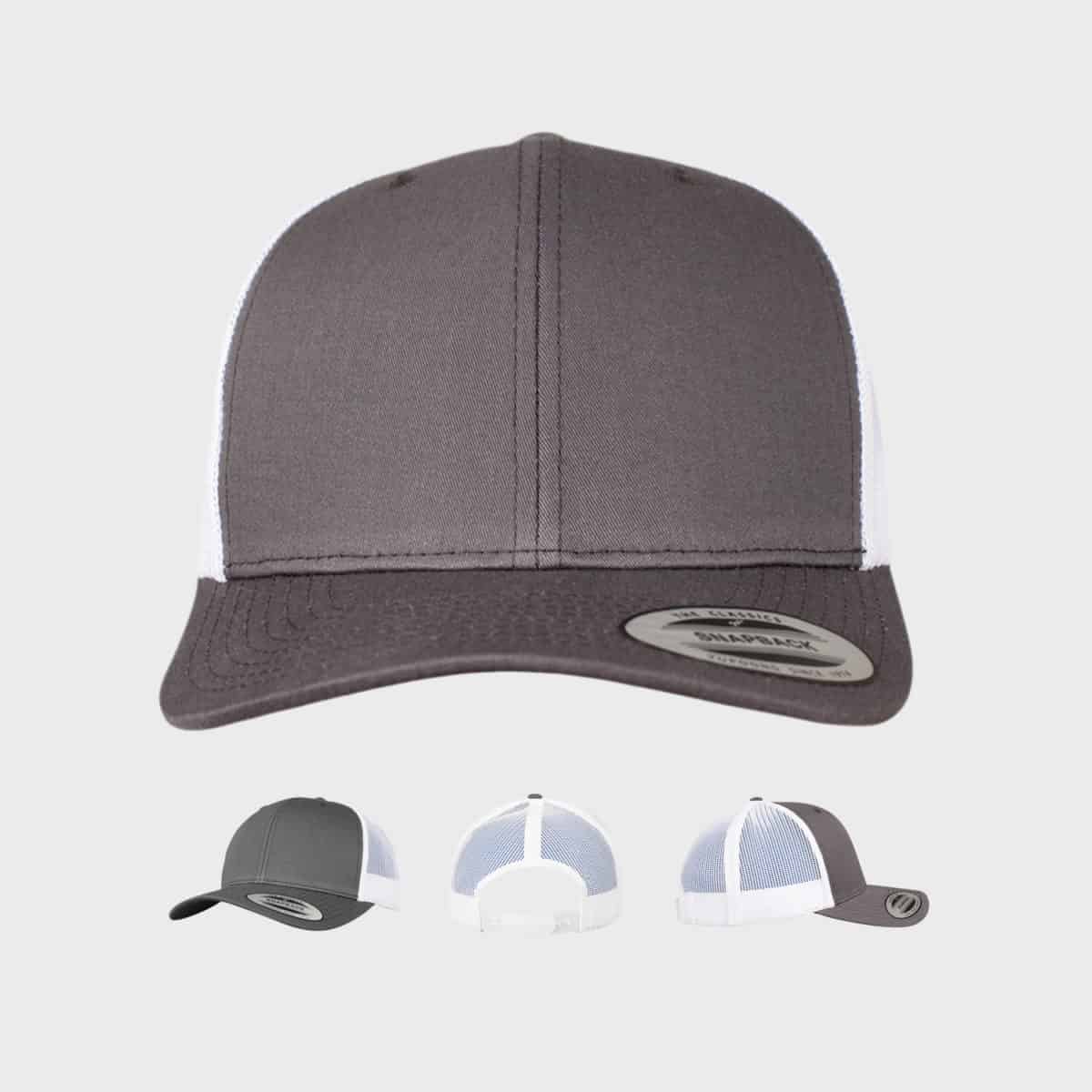 Flexfit TruckerCaps FFE 6606T Darkgrey White Front Extra