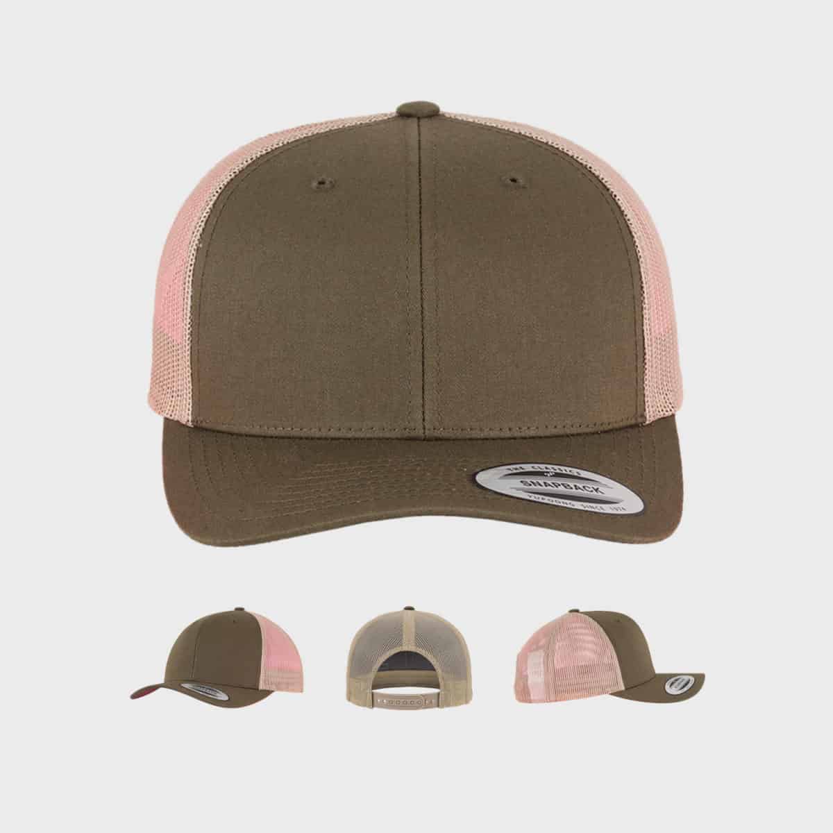 Flexfit TruckerCaps FFE 6606T Mossgreen Khaki Front Extra