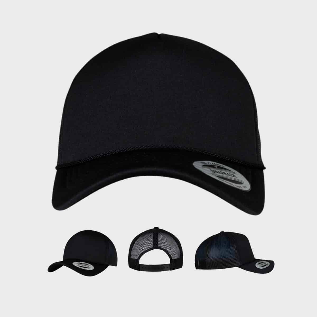 Flexfit TruckerCaps FFE 6005FC Schwarz Front Extra