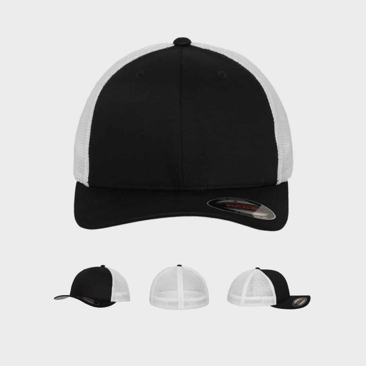 Flexfit TruckerCaps FFE 6511T Black White Front Extra