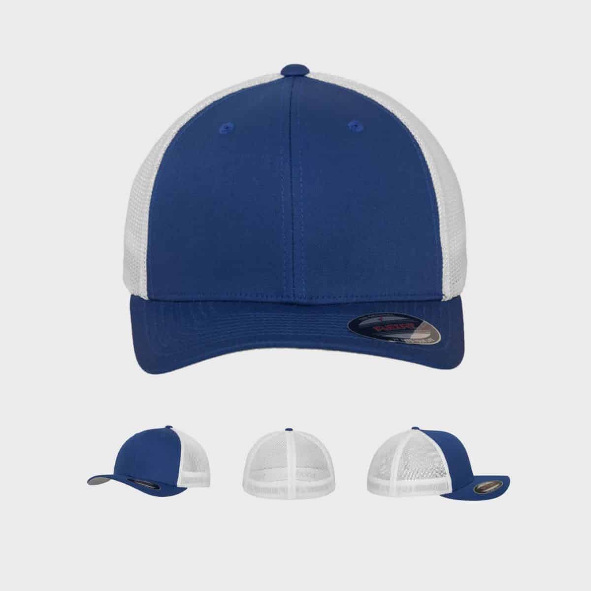 Flexfit TruckerCaps FFE 6511T Royal White Front Extra