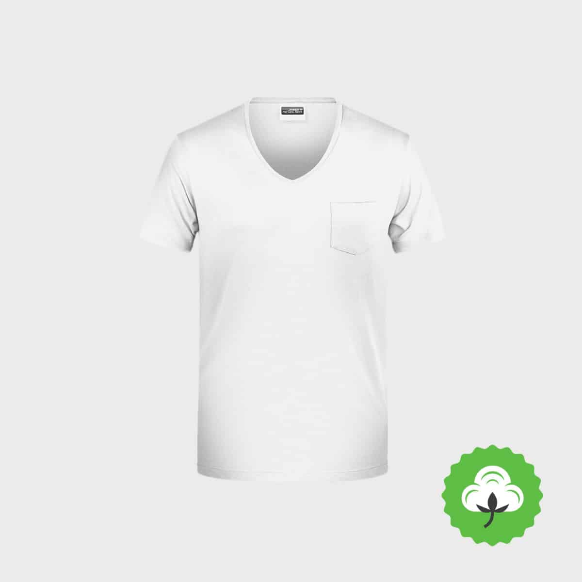 T-shirt organica ricamata con tasca