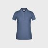 Ladies' Basic Polo aus Bio-Baumwolle – Light Denim Melange