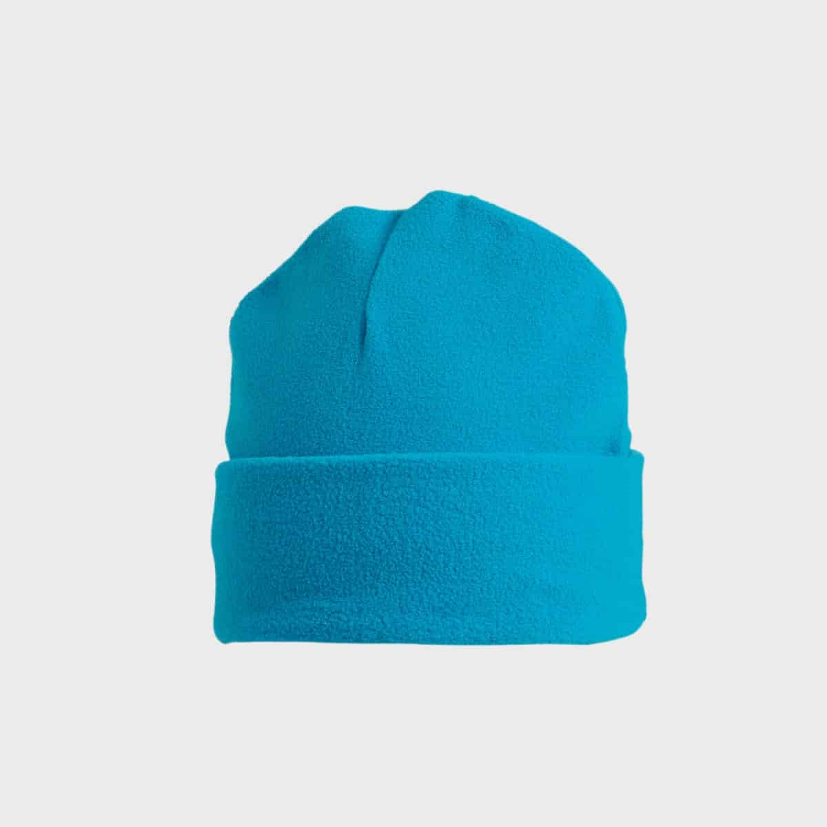 A light blue MYRTLE BEACH Beanie beanie with a folded brim against a plain white background. The Beanie has a simple, plain color and a soft texture.