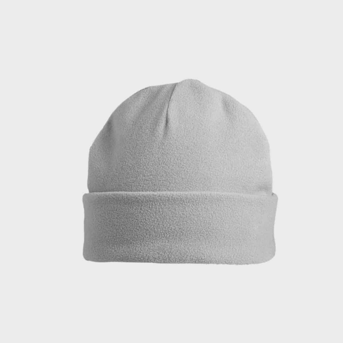 Die MYRTLE BEACH Microfleece Mütze ist eine hellgraue Beanie-Mütze aus weichem Microfleece-Material mit gefalteter Krempe auf schlichtem weißem Hintergrund.