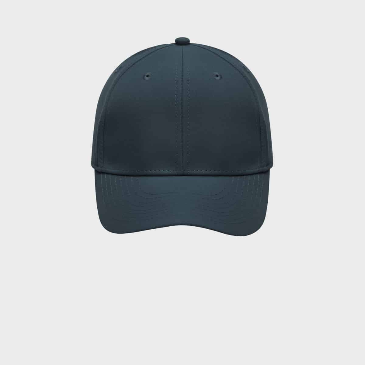 A simple dark green baseball cap is shown against a light gray background. The cap has a curved brim and an adjustable strap at the back. The design is simple and unadorned, with subtle stitching.