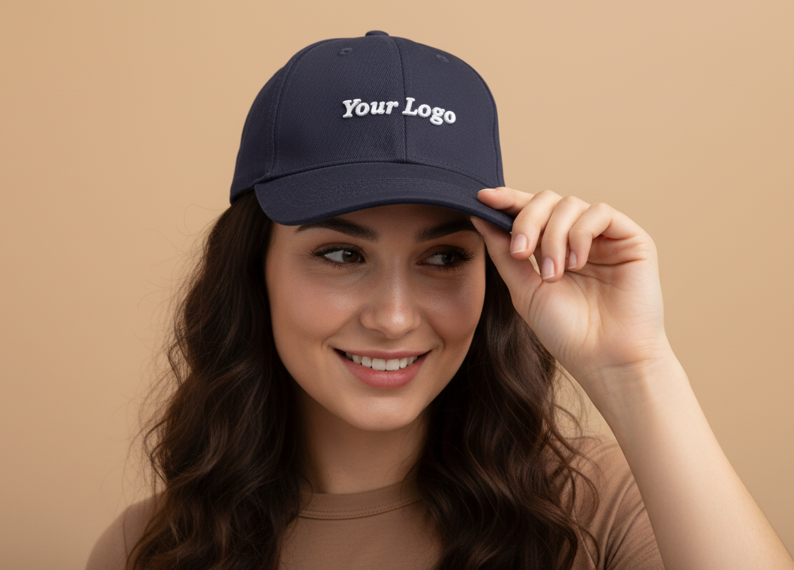 Myrtle Beach baseball cap with laminated front panels and embroidered logo