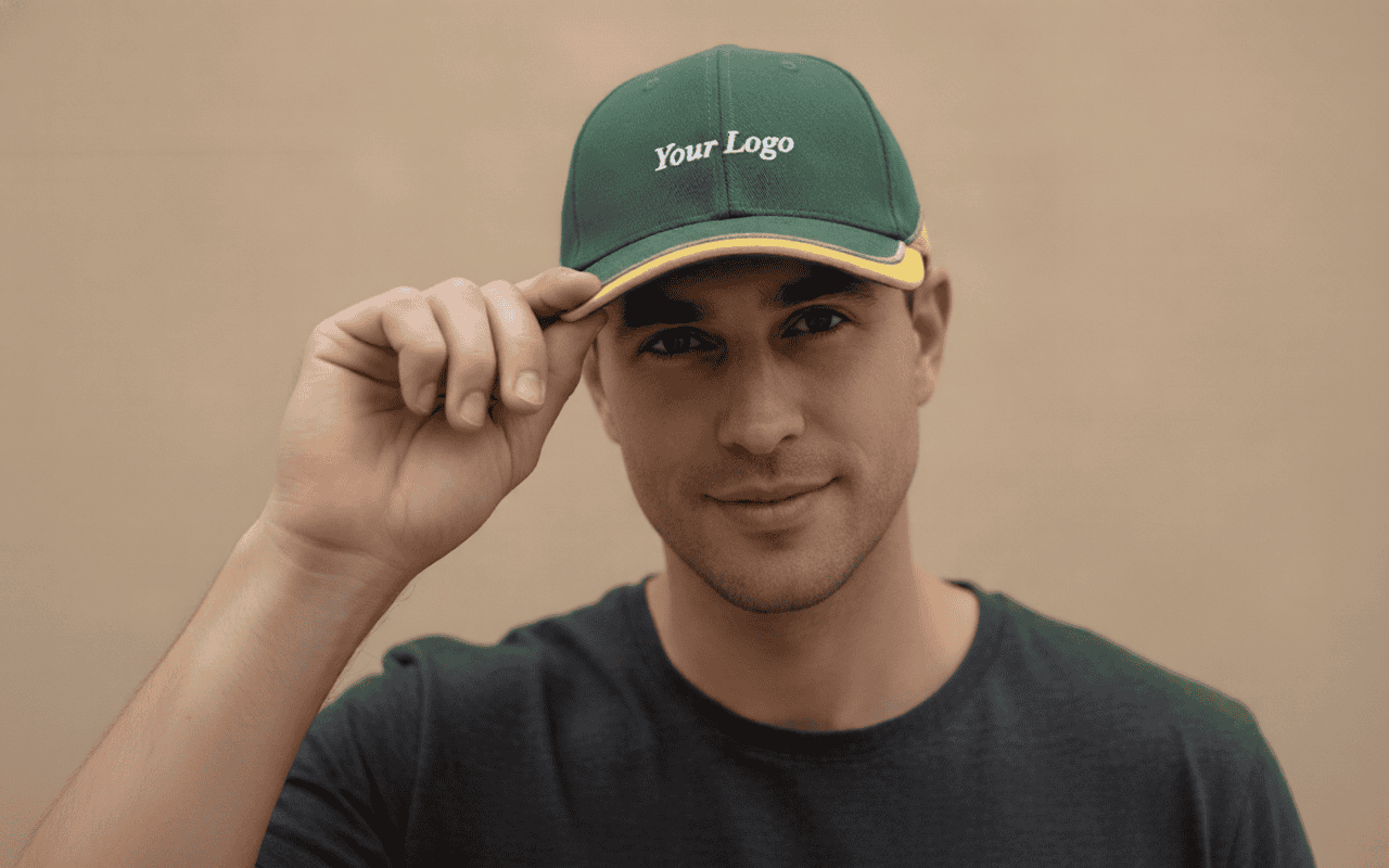 Myrtle Beach piping cap with contrasting piping and logo embroidery