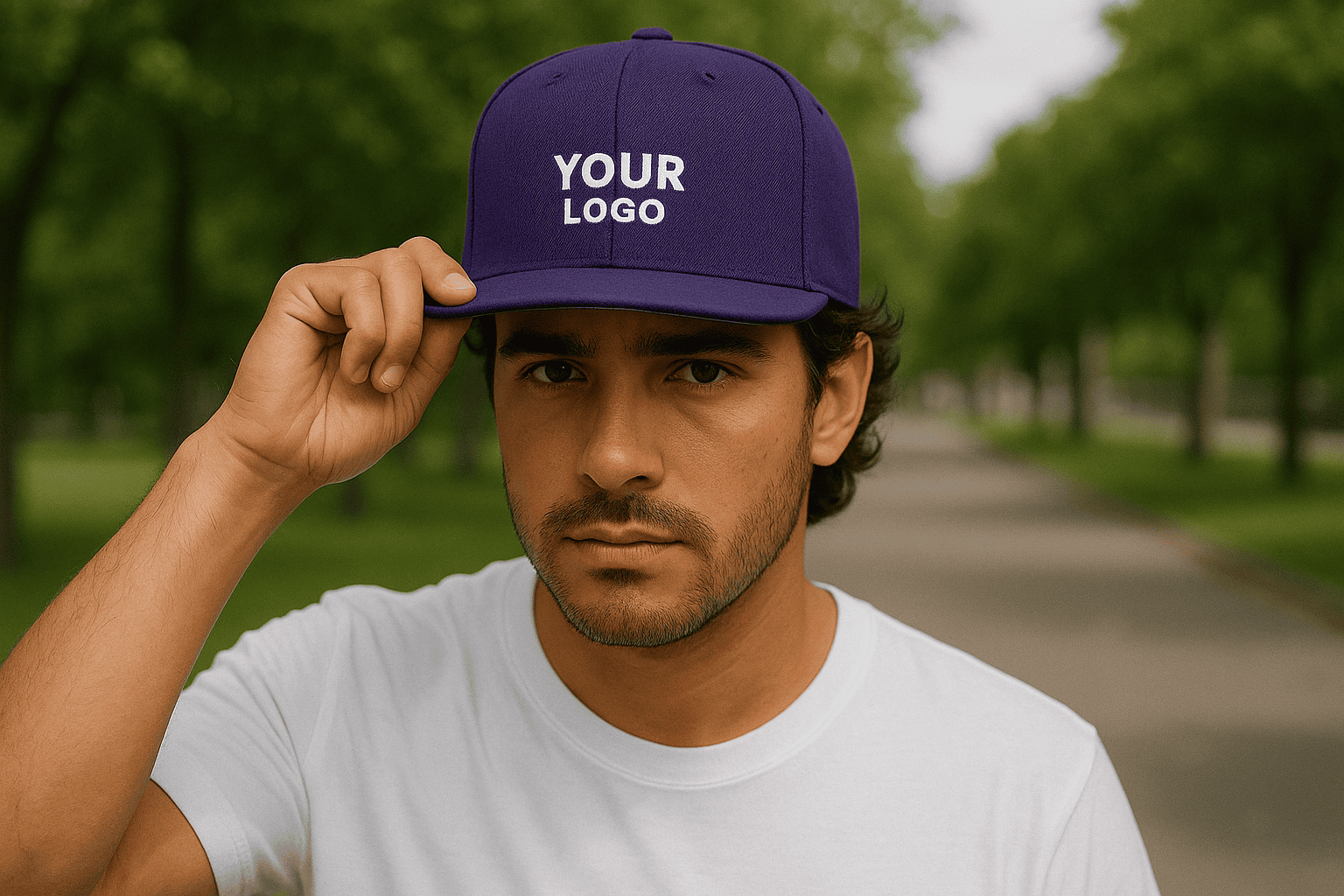 Flexfit Cap mit verstärkter Front Snap Verschluss und Logo Bestickung