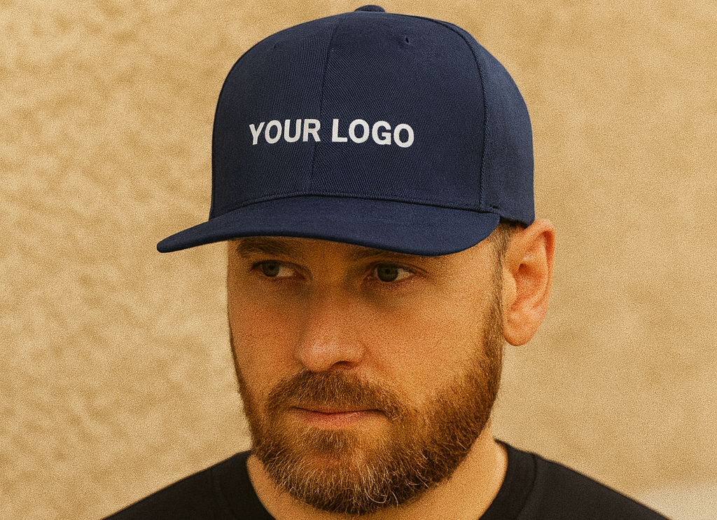 Flexfit oragnic cotton snapback cap mit logo stick