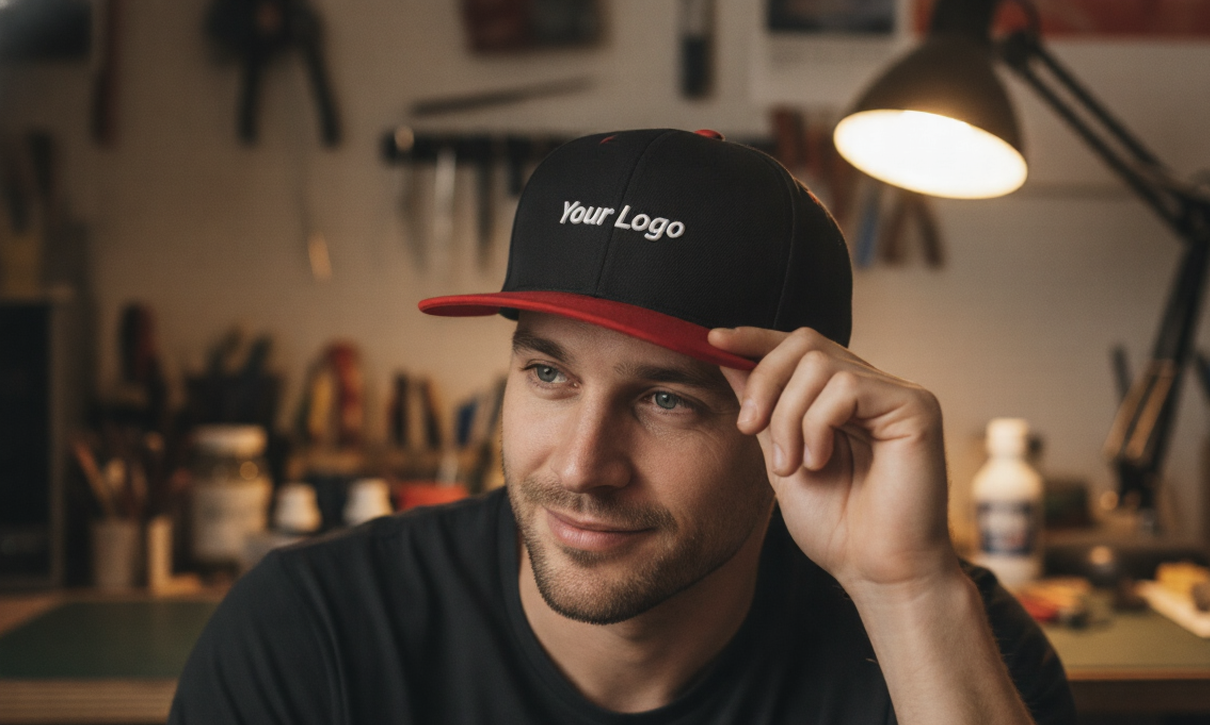 Flexfit 210 Fitted Cap in 2-Tone-Optik mit gebogenem Schirm mit Logo Stick