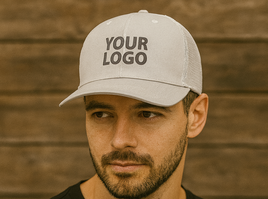 FLEXFIT Trucker-Cap mit Mesh-Rückseite und Logostick