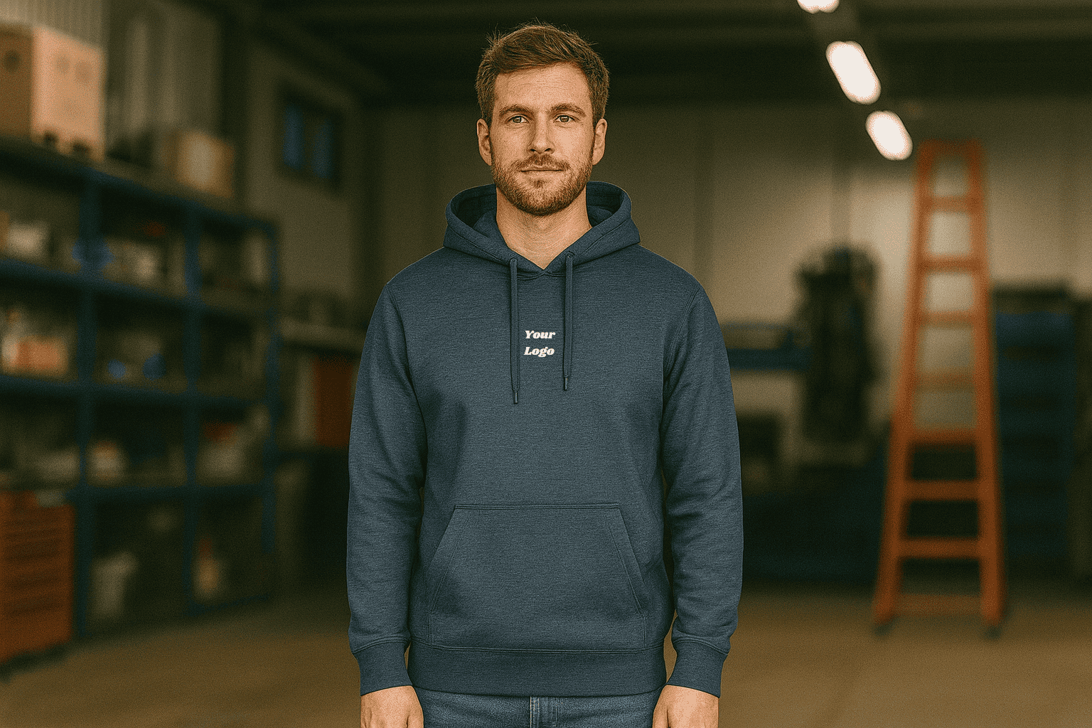 Classic men's hoodie with embroidered logo