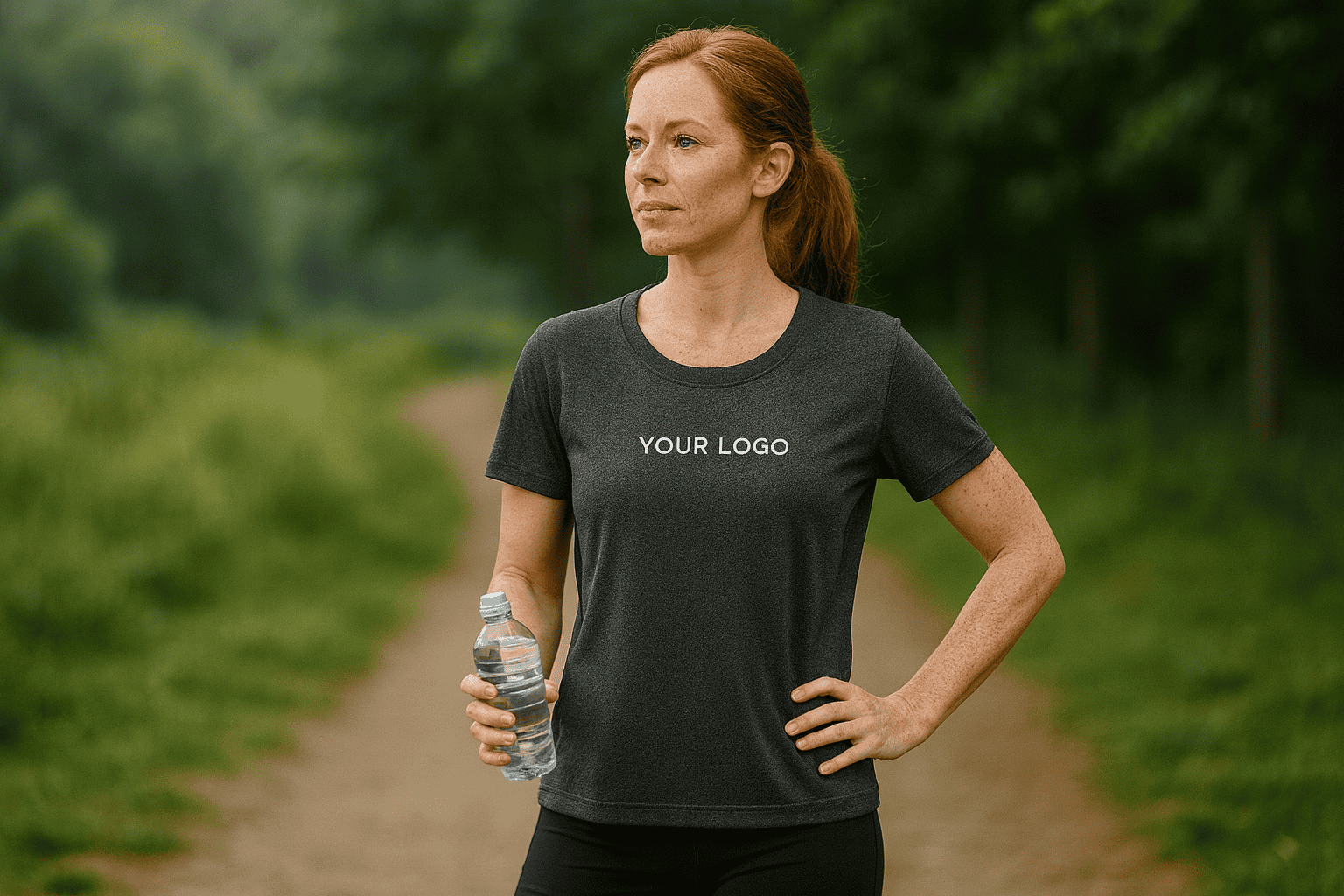Women's functional shirt with embroidered sports logo