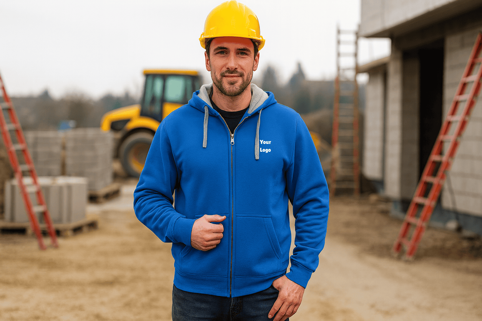 Men's Zip Hoodie Logo Stick