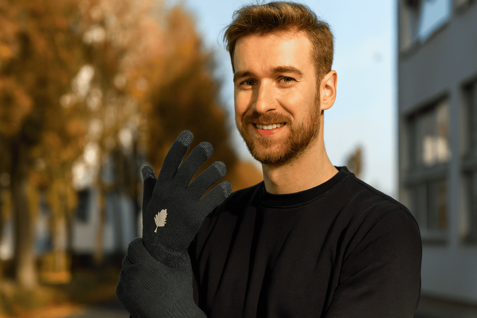 Touchscreen-Strickhandschuhe mit Logo Stick
