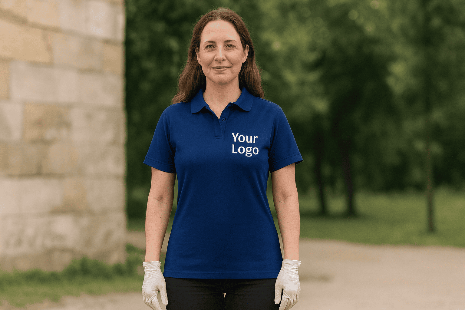 Polo Susa Lady navy logo embroidered women's polo shirt