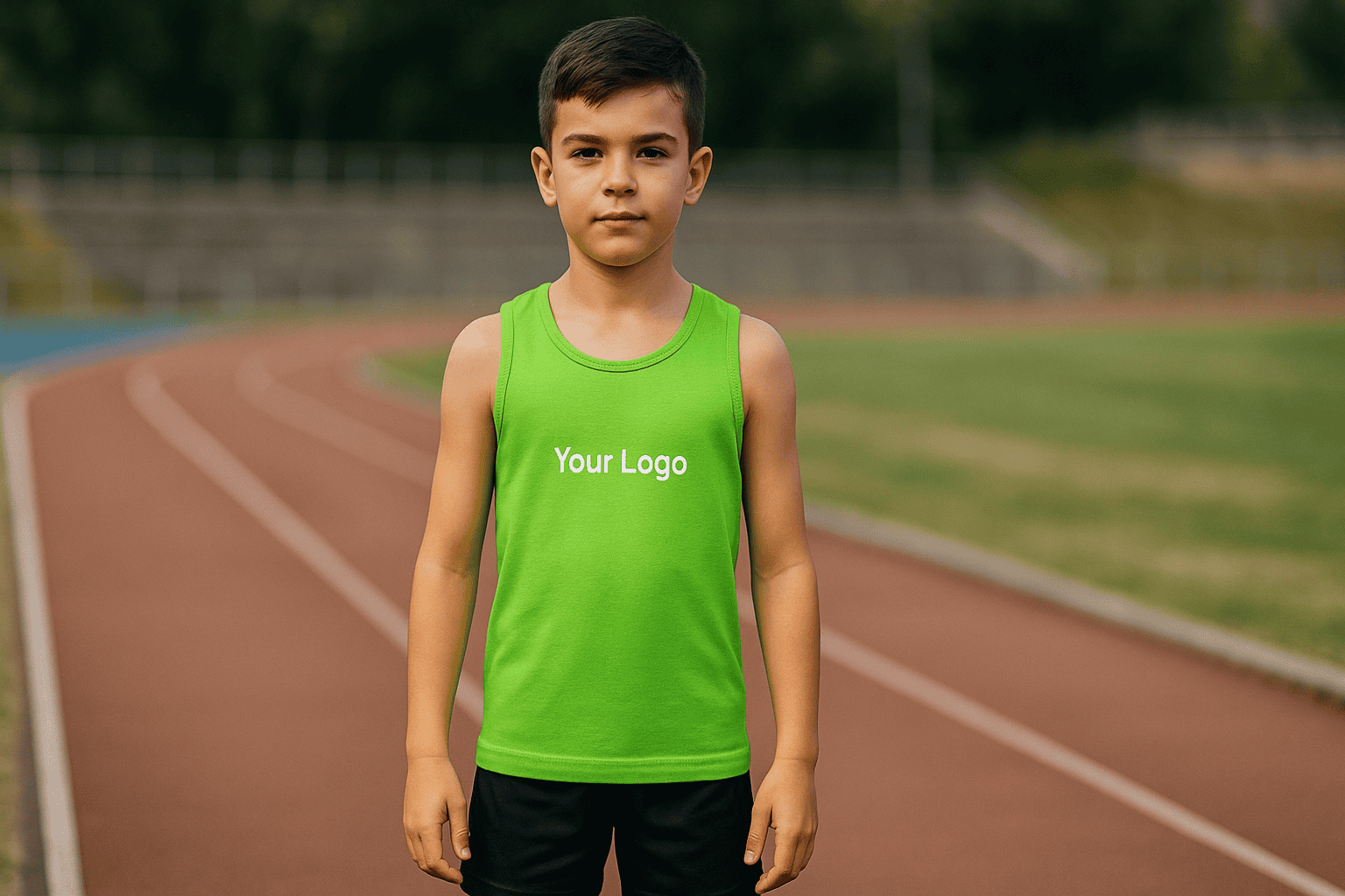 Junior tank top with logo embroidery