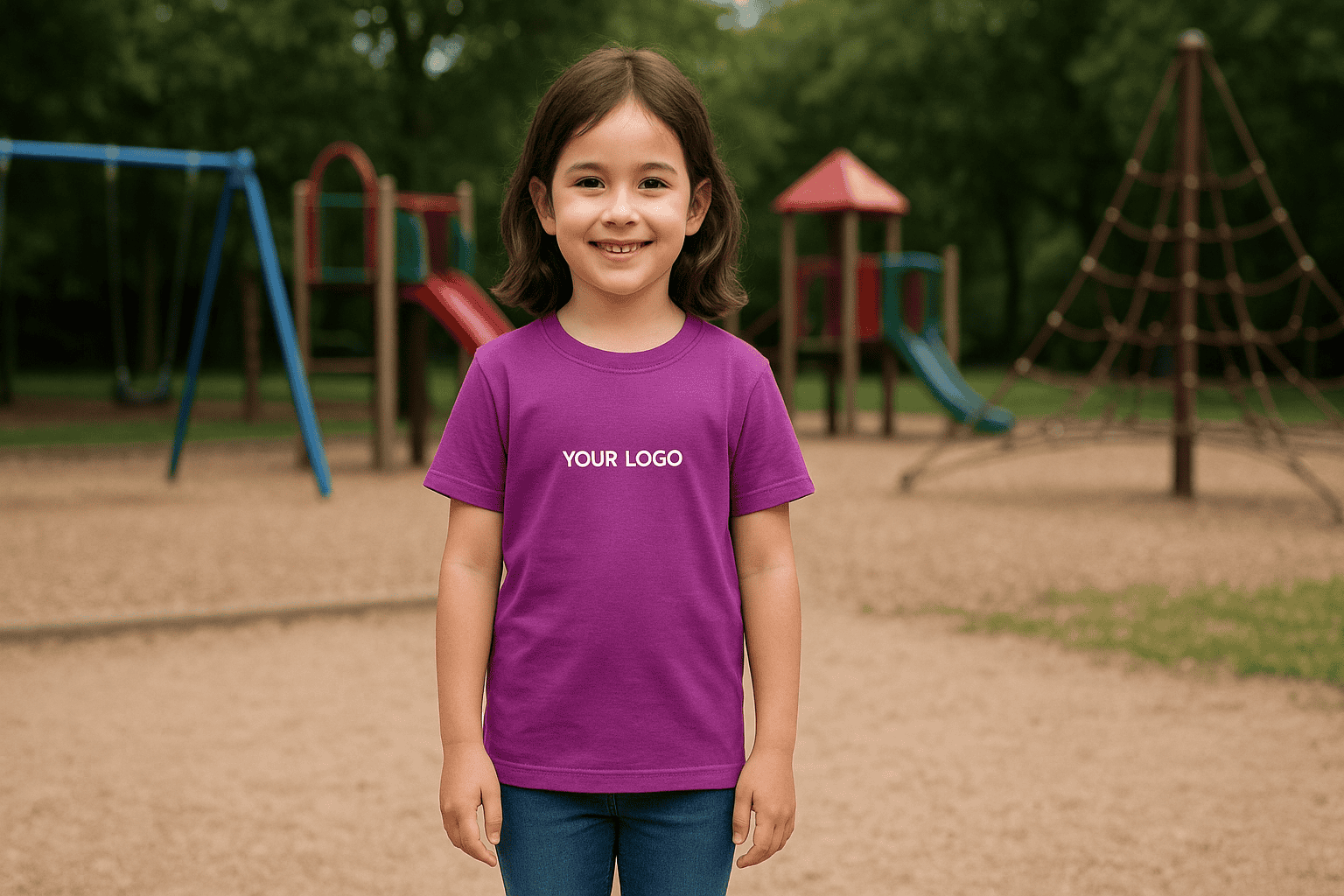 Junior functional shirt with embroidered logo