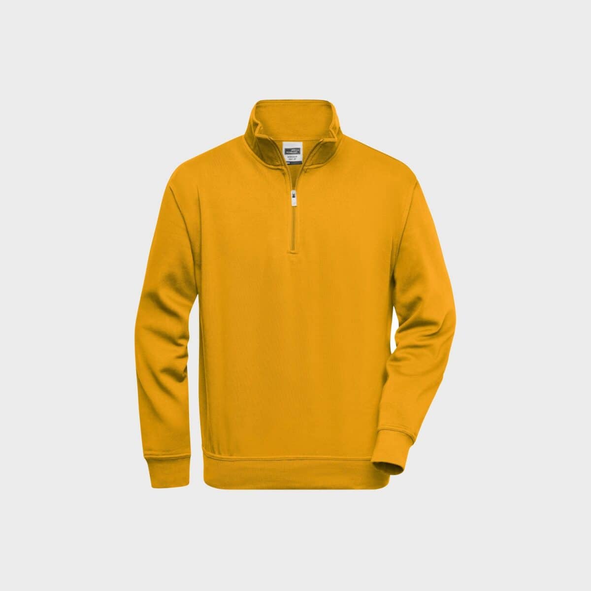 half-zip-sweat-workwear-unisex-gold-yellow-kaufen-besticken_stickmanufaktur