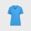 Damen Workwear T-Shirt mit V-Ausschnitt – Aqua
