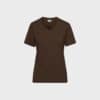 Damen Workwear T-Shirt mit V-Ausschnitt – Brown