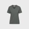 Damen Workwear T-Shirt mit V-Ausschnitt – Dark Grey