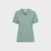 Damen Workwear T-Shirt mit V-Ausschnitt – Foggy Green