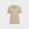 Damen Workwear T-Shirt mit V-Ausschnitt – Stone