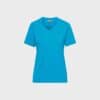 Damen Workwear T-Shirt mit V-Ausschnitt – Turquoise