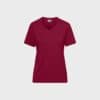 Damen Workwear T-Shirt mit V-Ausschnitt – Wine