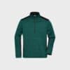 Men's Knitted Fleece Half-Zip STRONG – Dark Green Melange/Black