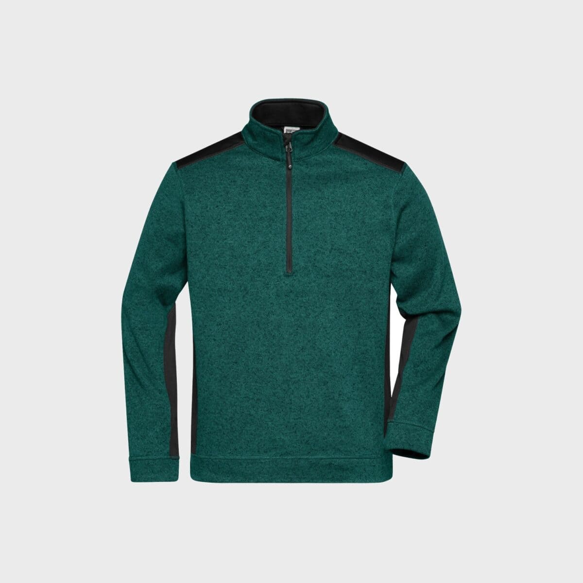 men's-knitted-fleece-half-zip-strong-dark-green-melange-black-buy-embroidery_stickmanufaktur