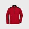 Herren Strickfleece Half-Zip STRONG – Red-Melange/Black