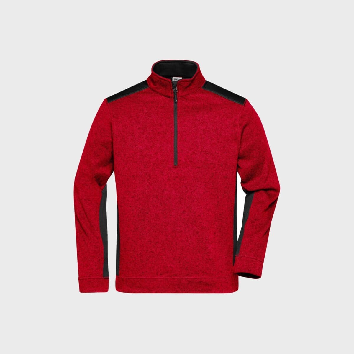 herren-strickfleece-half-zip-strong-red-melange-black-kaufen-besticken_stickmanufaktur
