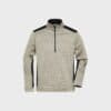 Men's Knitted Fleece Half-Zip STRONG – Stone Melange/Black