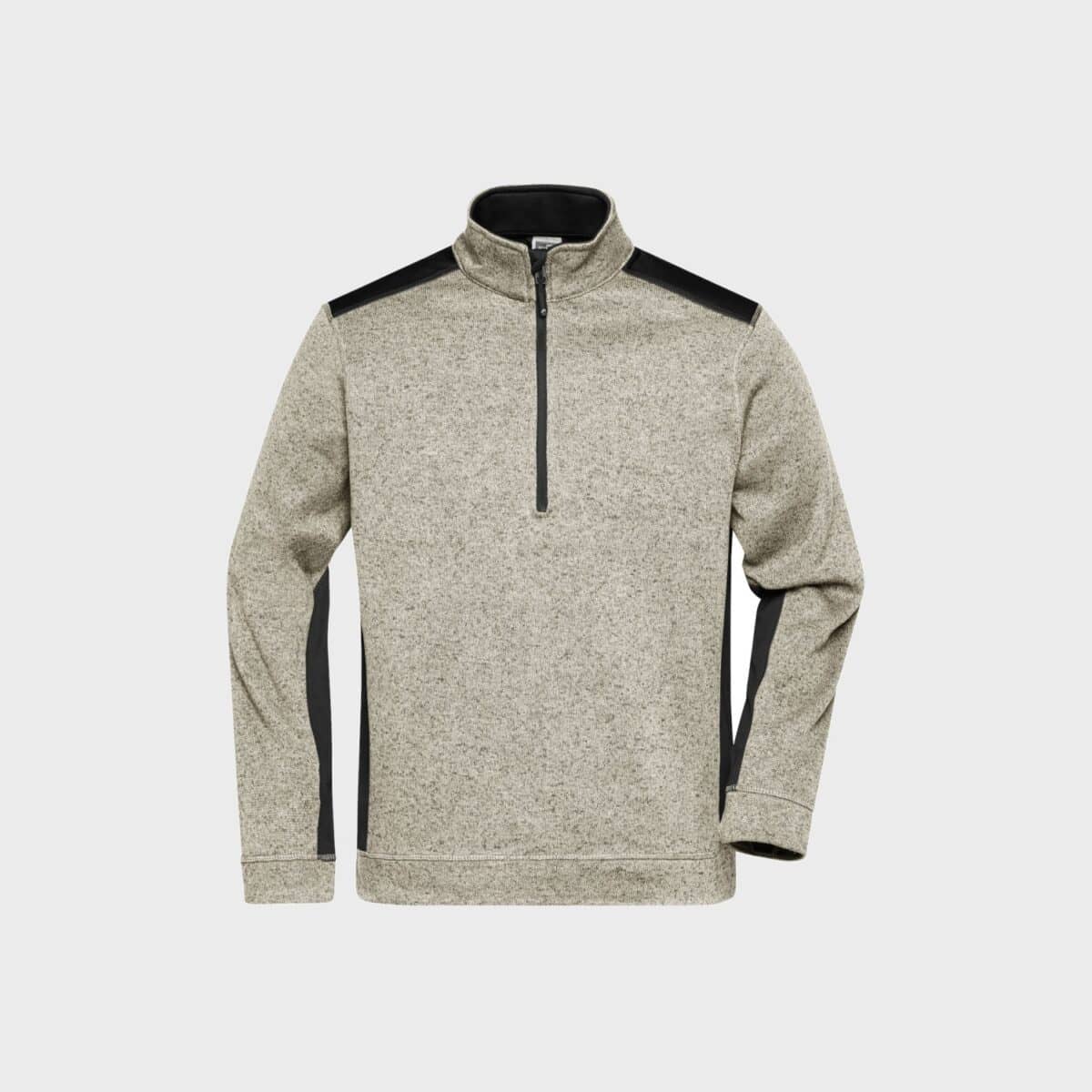 herren-strickfleece-half-zip-strong-stone-melange-black-kaufen-besticken_stickmanufaktur