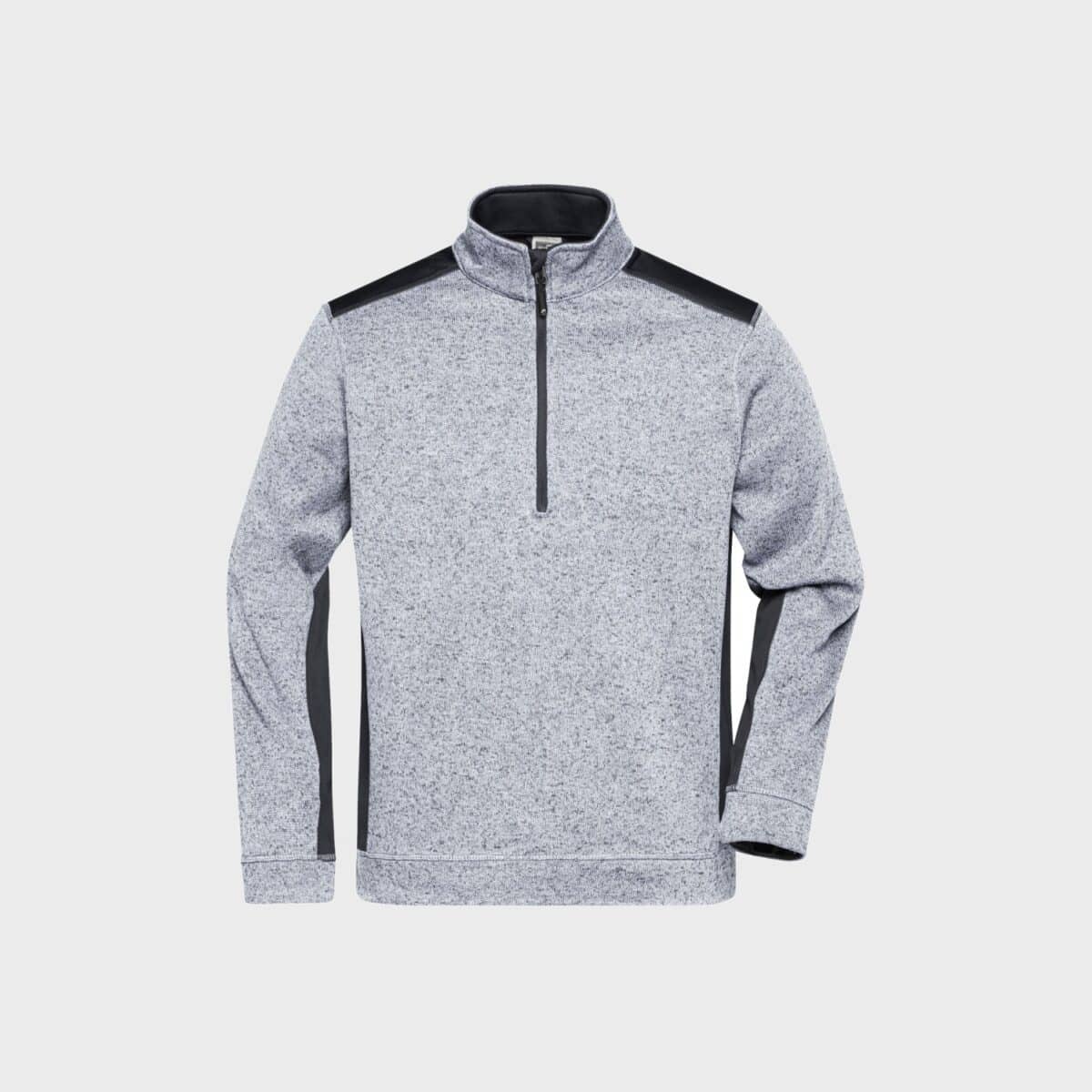 men's-knit-fleece-half-zip-strong-white-melange-carbon-buy-embroidery_stickmanufaktur